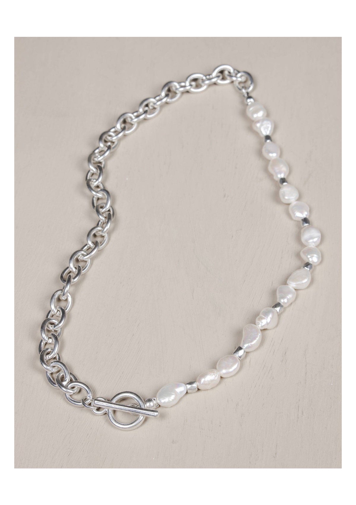Olia Brittany Necklace Silver/Pearl