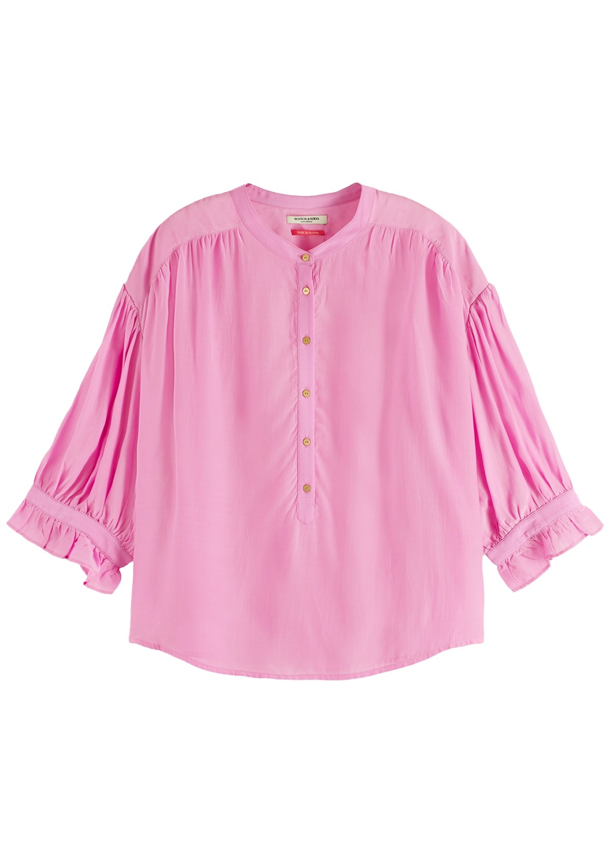 Scotch & Soda Elbow Sleeve Popover Blouse Orchid Pink