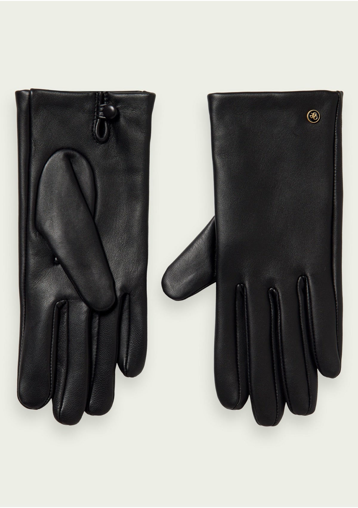 Scotch & Soda Black Leather Gloves