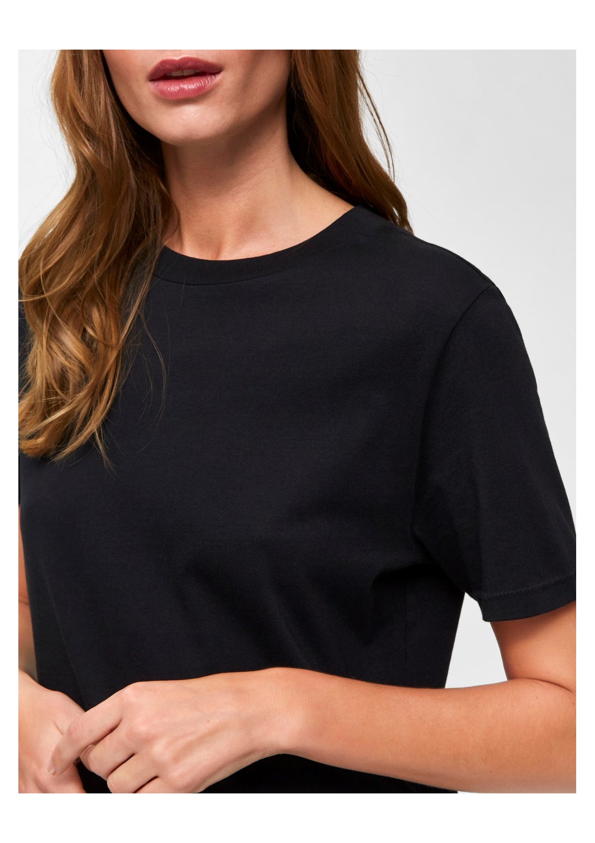 Selected Femme Black Round Neck T-Shirt