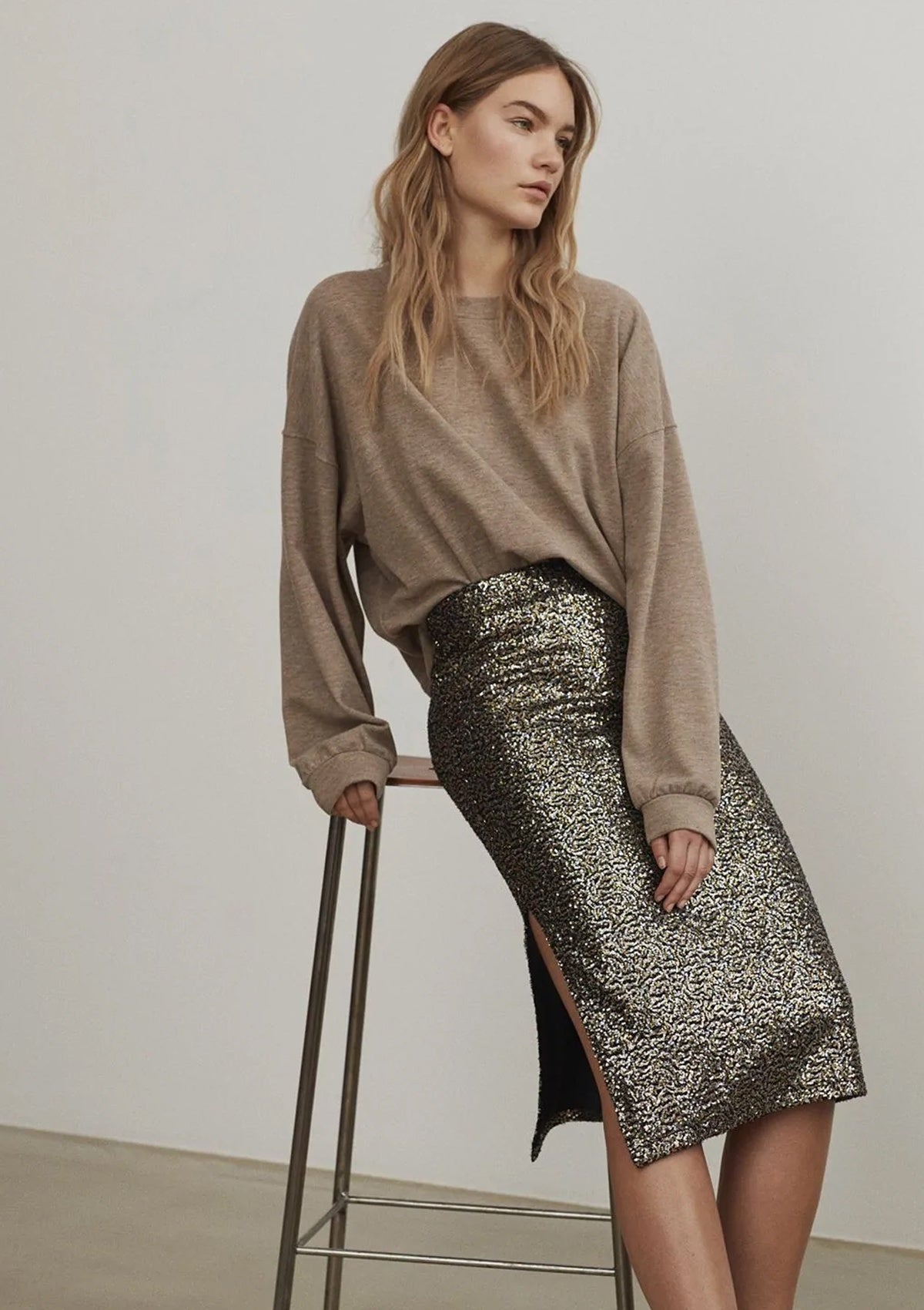 Sofie Schnoor Sequin Slit Midi Skirt - Glebe Fashion