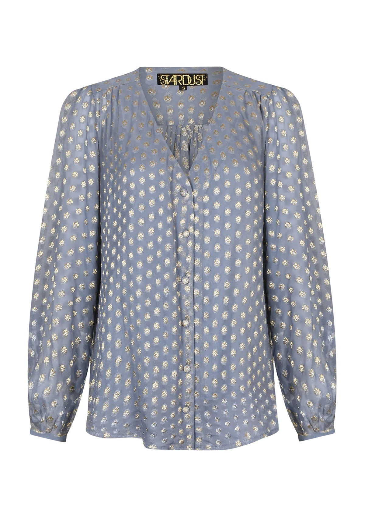 Stardust Betty Blouse Grey Metallic - Glebe Fashion