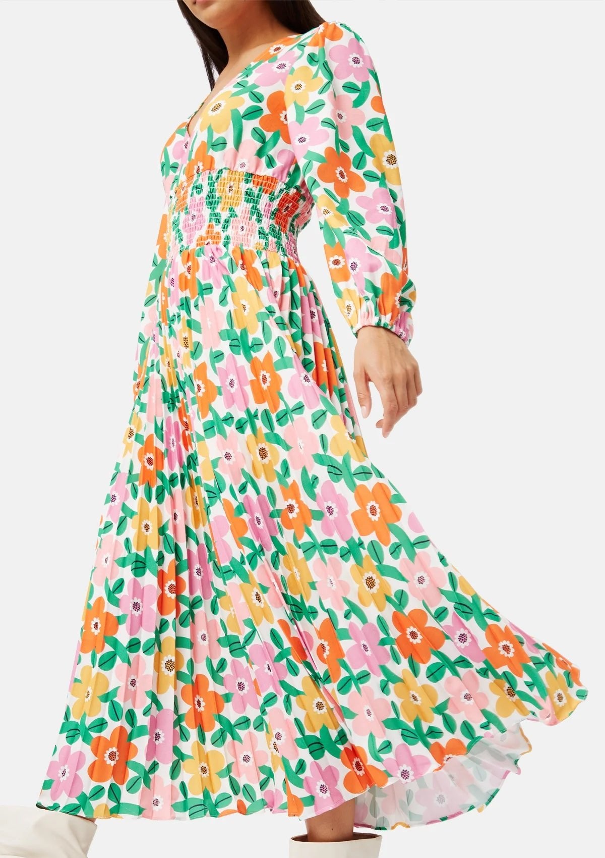 Traffic People White Floral Aurora Dress - Glebe Fashion