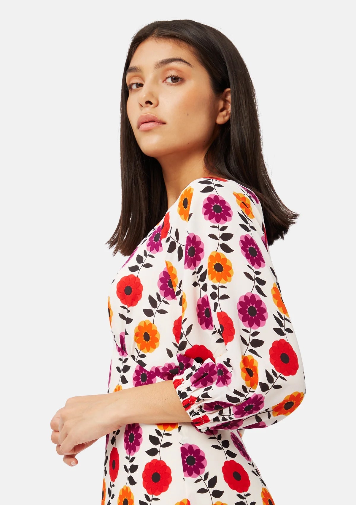 Traffic People White Floral Gloria Dress - Glebe Fashion