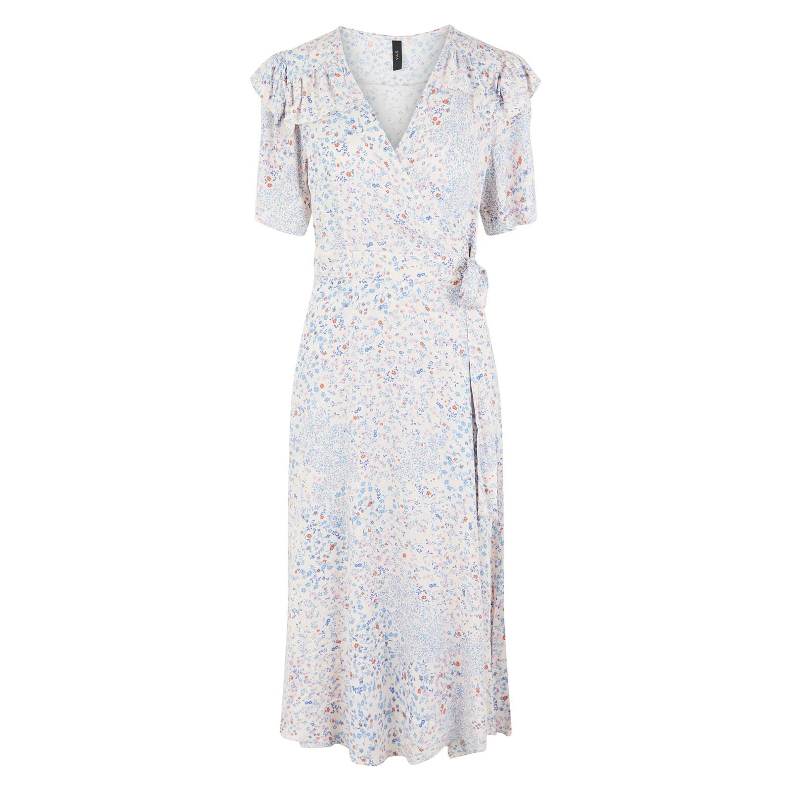 YAS Lini Floral Midi Wrap Dress - Glebe Fashion